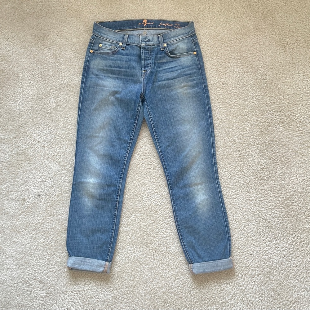 7 For All Mankind Josefina Skinny Boyfriend Jeans sz 26